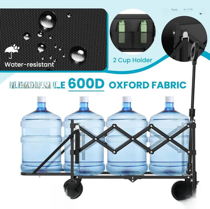 Heavy Duty Collapsible Wagon with Tailgate | 350lbs Capacity Utility Cart